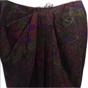 Ann Klein II Brown/Purple/Pink Silk Wrap S…